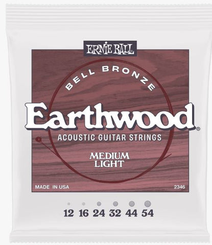 Ernie Ball E/wood Med Light Bell Bronze Acoustic Strings 12-54