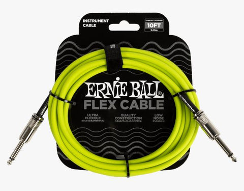 Flex Instrument Cable Straight/Straight 10ft - Green