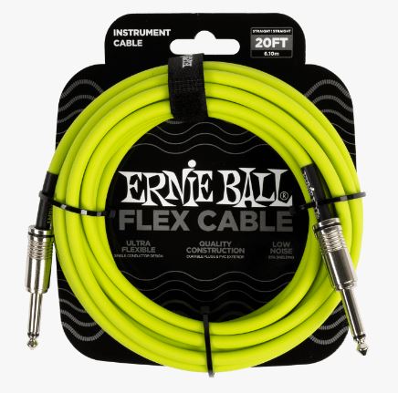 Flex Instrument Cable Straight/Straight 20ft - Green