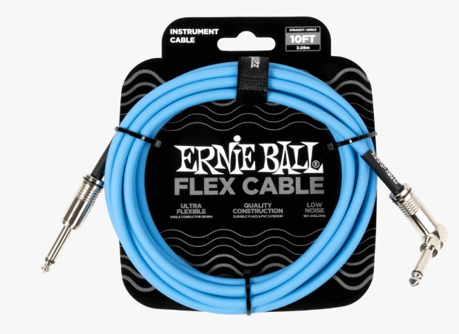 Ernie Ball Flex Cable Straight/Angle 10ft Blue