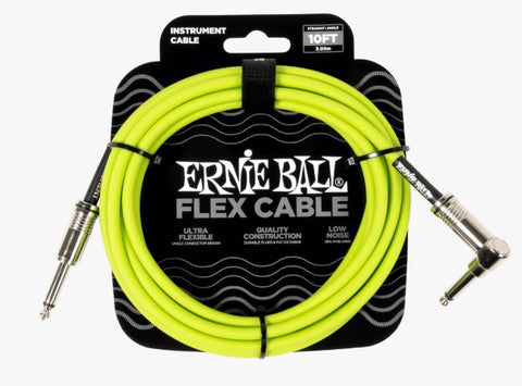 Ernie Ball Flex Cable Straight/Angle 10ft Green