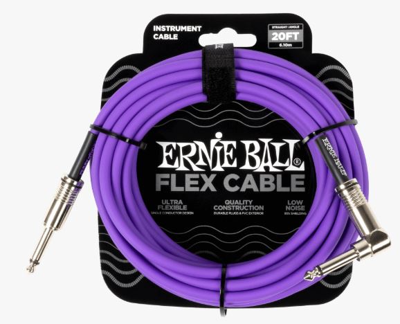 Ernie Ball Flex Cable Straight/Angle 20ft Purple