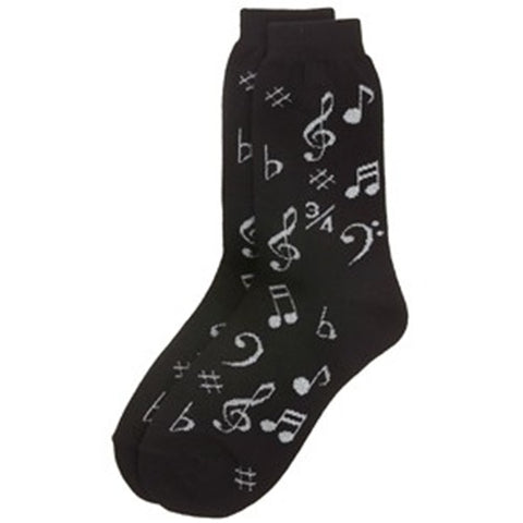 WOMENS SOCKS NOTES SILVER