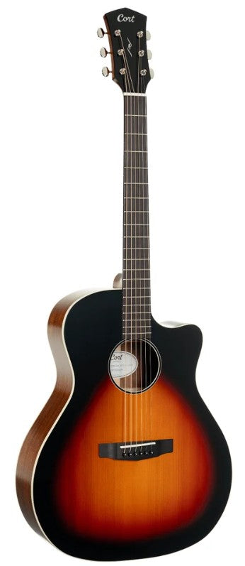 Cort Grand Auditorium Guitar All Solid Koa B&S Light Burst Top