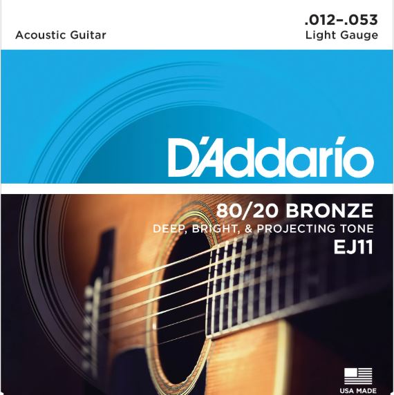 Daddario EJ11 80/20 Bronze Acoustic Set 12-53
