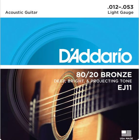 Daddario EJ11 80/20 Bronze Acoustic Set 12-53