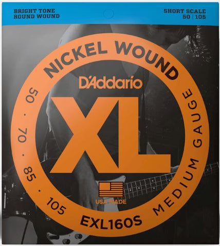 Daddario EXL160s Short Scale Bass String Set 50-105