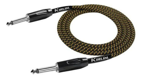 Kirlin 3m Braided Instrument Cable BK/Yellow