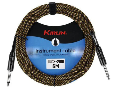 Kirlin 6m Braided Instrument Cable BK/Yellow