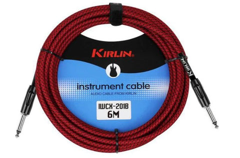 Kirlin 6m Braided Instrument Cable Red