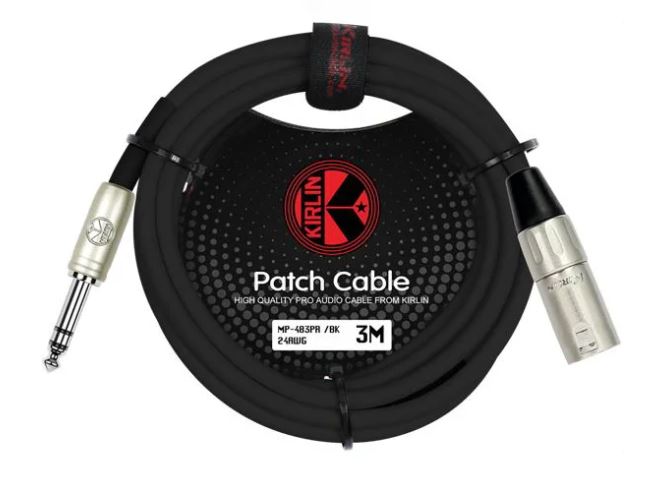 Kirlin 3m XLR M to 1/4" TRS Jack