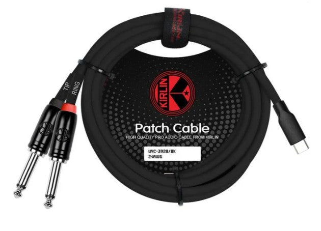 Cable Kirlin 2M USB-C to 2x 1/4" Male