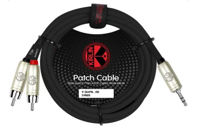 Kirlin HQ 1m 3.5mm TRA To 2X RA Cable