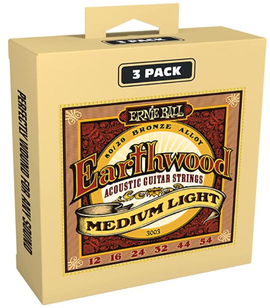 Ernie Ball Earthwood Med-Light 3Pack