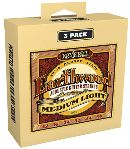Ernie Ball Earthwood Med-Light 3Pack