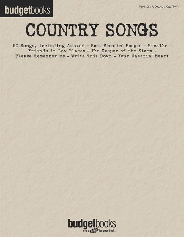 Budget Books Country Songs PVG