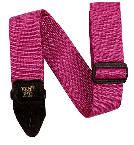 PolyPro Guitar Strap - Raspberry & Black