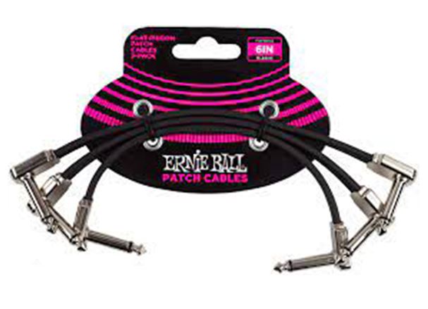 Ernie Ball Flat Ribbon Patch Cable 6" 3-Pack