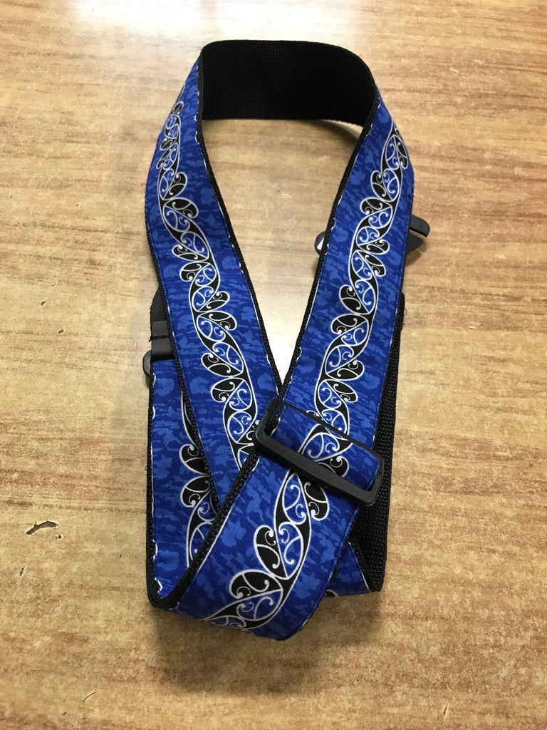 Maori Design Blue Guitar Strap