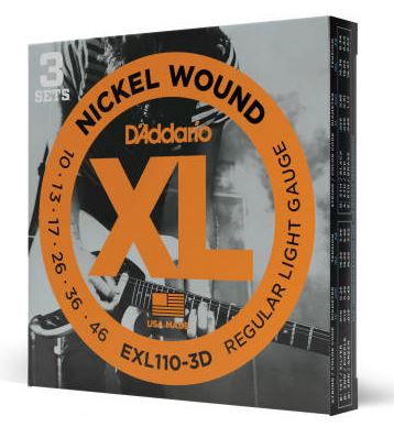 Daddario EXL110-3D (3pack)Electric GTR String Set N/W 10/46 REG