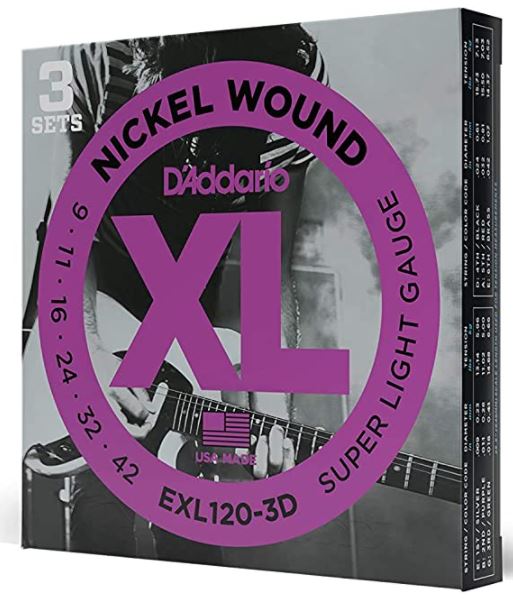 Daddario EXL120-ed (3Pack) Electric GTR String Set N/W 09/42