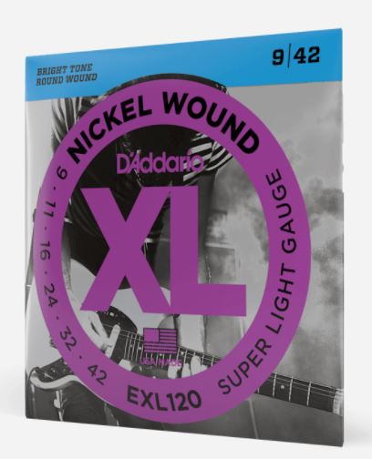 Daddario EXL120 Electric GTR String Set N/W 09/42 Super Light