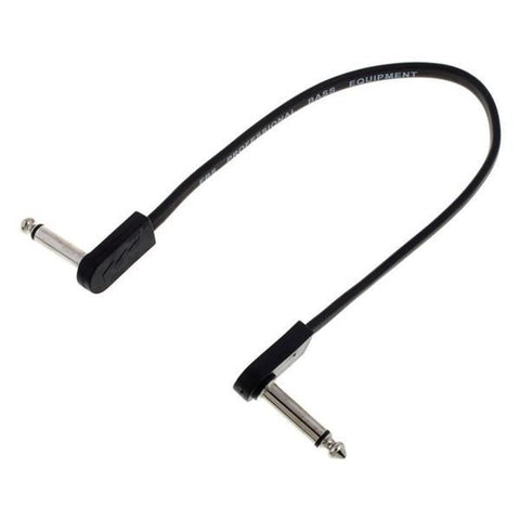 FLAT PATCH CABLE 28CM RIGHT ANGLE JACK CHROME
