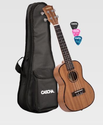 Cascha Premium Mahogany Concert Ukulele Set