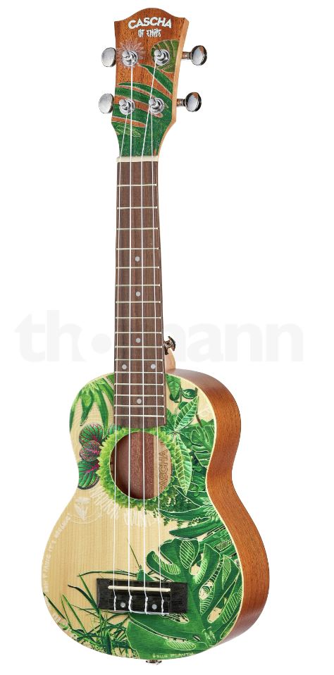 Cascha Ukulele Art Series Soprano - Leafy