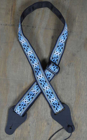 Colonial Ukulele Jacquard Strap Blue Aztec