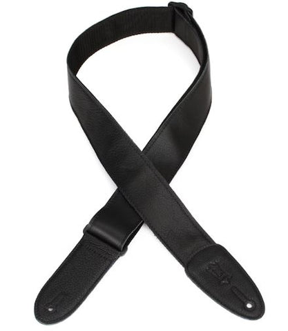 Levy's 2 Black Guitar Strap Garment Leather