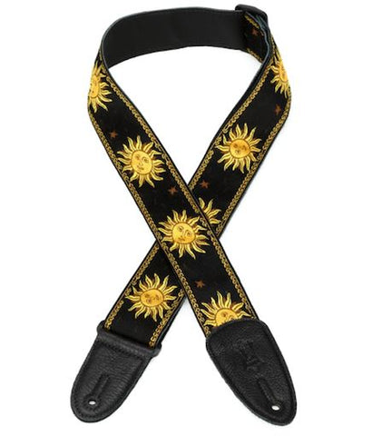 Levy's 2 Print Woven Black Guitar Strap