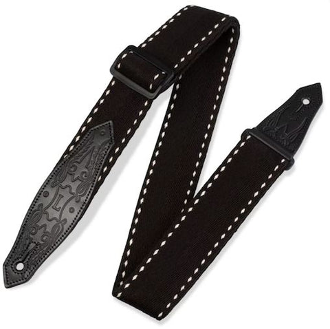 Levy's 2 Cotton Guitar Strap Black /White ST