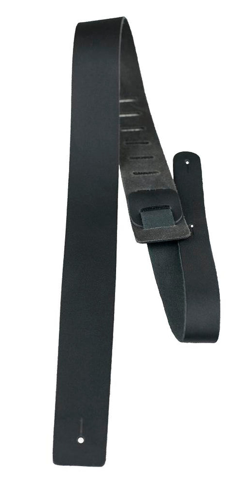 2" Leather Black Guitar Strap