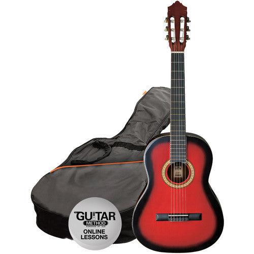 Ashton Spcg34Trb 3/4 Size Classical Gtr Pack Trans Red
