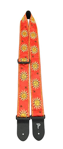 2.5" Suns-Red Jacquard Guitar Strap