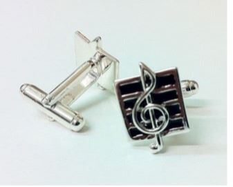 Cufflinks Open Stave Treble Clef