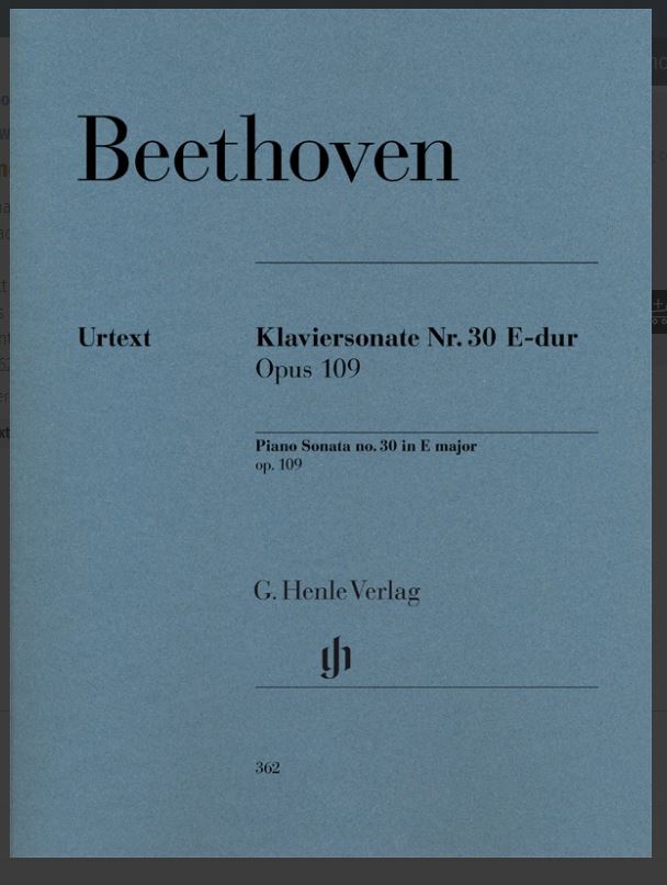 Sonata E Op 109 Pno Solo