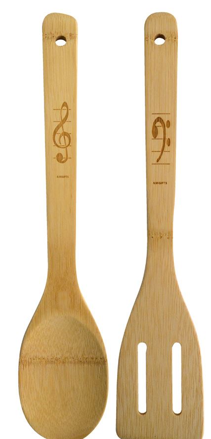 Bamboo Spoon/Spatula G Clef Set