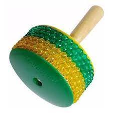 Liverpool Cabasa Wooden Handle - Green/Yelloe