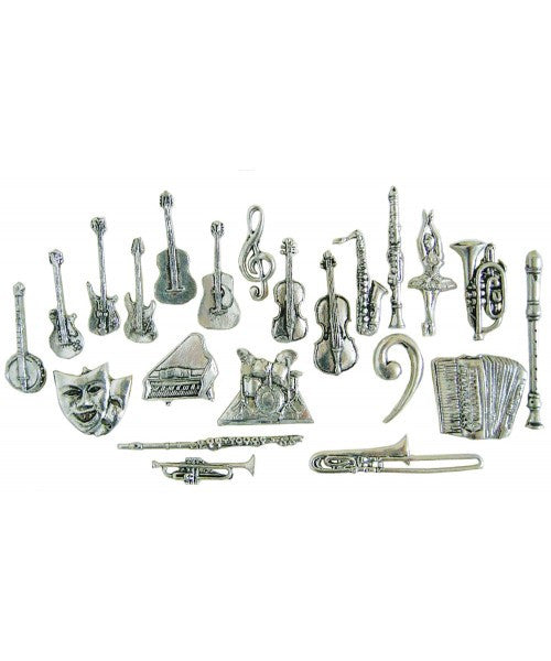 Pewter Instrument Pin Badge