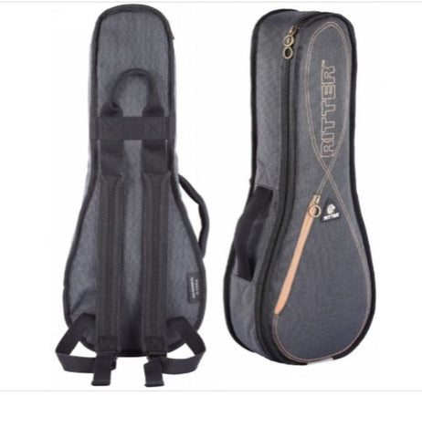 Ritter Session 3 Baritone Ukulele Bag - Misty Grey/Leather Brown