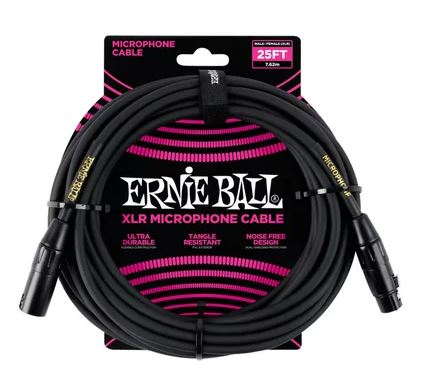 Ernie Ball 25ft Mic Cable - Black