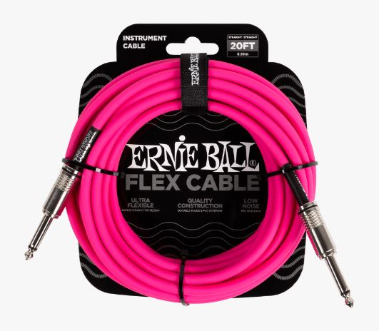 Flex Instrument Cable Straight/Straight 20ft - Pink