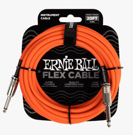 Flex Instrument Cable Straight/Straight 20ft - Orange