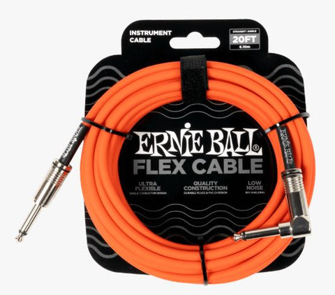 Ernie Ball Flex Cable Straight/Angle 20ft Orange