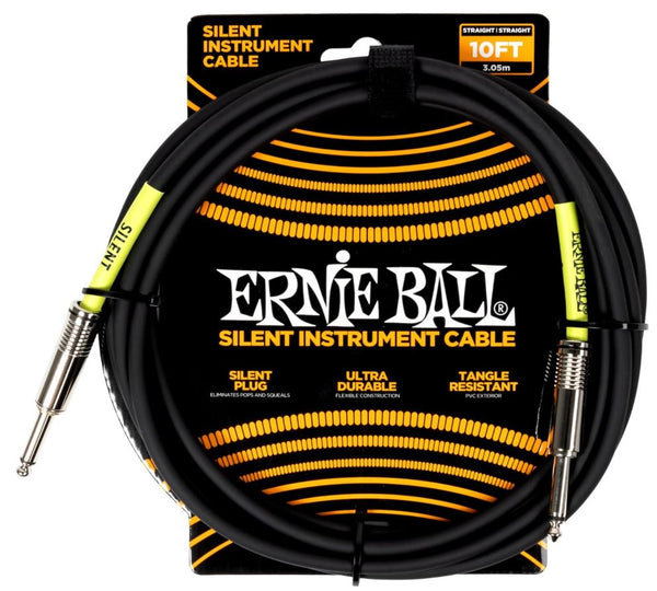 Ernie Ball Silent Instrument Cable 10FT - Black