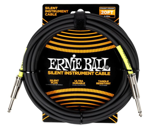Ernie Ball Silent Instrument Cable 20FT - Black