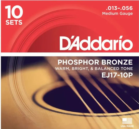 Daddario EJ1710P Pro pack 10-Pack Phos Bronze