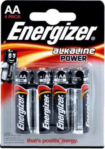 AA 4 Pack Energizer Alkaline Batteries